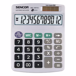 Sencor SEC 367/12, Poche, Calculatrice basique, 12 chiffres, 1 lignes, Batterie/Solaire, Gris