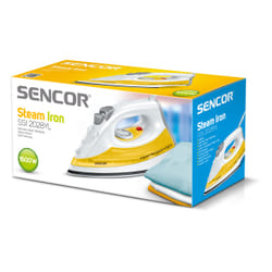 Sencor SSI 2028YL fer à repasser Fer à repasser à sec ou à vapeur Semelle en acier inoxydable 1600 W Orange, Blanc