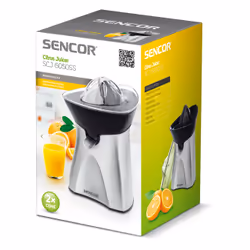 Sencor SCJ 6050SS presse-agrumes Centrifugeuse 60 W Noir, Acier inoxydable