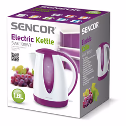 Sencor SWK 1815VT, 1,8 L, 2000 W, Violet, Blanc, Plastique, Indicateur de niveau d'eau, Arrêt de sécurité en cas de surchauff ...