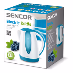 Sencor SWK 1817TQ, 1,8 L, 2000 W, Bleu, Blanc, Plastique, Indicateur de niveau d'eau, Arrêt de sécurité en cas de surchauffe