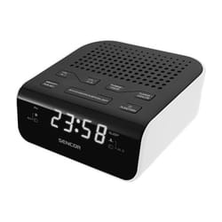 Sencor SRC 136 WH Radio portable Horloge Numérique Noir, Blanc