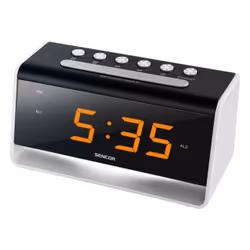 Sencor SDC 4400, Réveil numérique, Rectangle, Noir, Argent, 12h, LED, 22,9 cm (9")