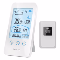 Sencor SWS 3000 W, Blanc, Hygromètre d'intérieur, Thermomètre d'intérieur, Hygromètre extérieur, Thermomètre d'extérieur, hyg ...