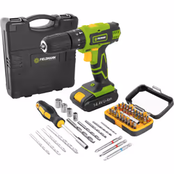 Fieldmann FDV 10352-A, Perceuse à poignée pistolet, 1400 tr/min, 35 N·m, Batterie, Lithium-Ion (Li-Ion), 2000 Ah