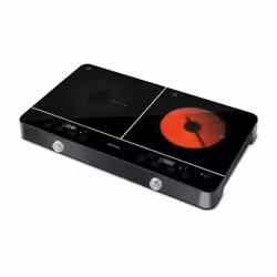 Plaque a induction SCP 4001BK avec plaques a induction et radiantes, commandes simples (bouton classique et panneau tactile), ...