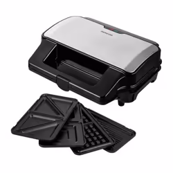 Grill SSM 9940SS avec 4 plaques interchangeables (sandwich en triangle, panini, 2 Extradeep pour gaufre et sandwich carré), b ...