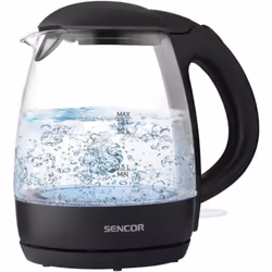 La bouilloire électrique Sencor SWK 2300BK offre une capacité de 1,2 L et une puissance de 2200 W. Son design en verre borosi ...