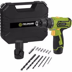 Fieldmann FDV 10252-A, Perceuse à poignée pistolet, 1350 tr/min, 25 N·m, Batterie, Lithium-Ion (Li-Ion), 1300 Ah
