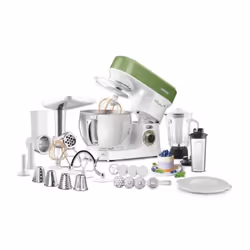 Découvrez le robot pâtissier Sencor STM 3780GG, puissant avec 1200 W. Son bol en acier inoxydable de 5 L est parfait pour tou ...