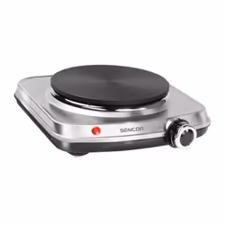 PLAQUE CHAUFFANTE Sencor SCP 1506SS - Plaque de cuisson avec diametre de 18 cm Surface en acier inoxydable Thermostat a régla ...