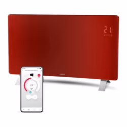 Radiateur SCF 4742RD avec élément chauffant en aluminium en forme de X, contrôle via application Sencor HOME, installation mu ...