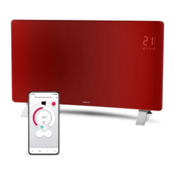 Radiateur intelligent Wi-Fi en verre Sencor scf 4742RD - 2400 w - 2 niveaux - Thermostat - Rouge
