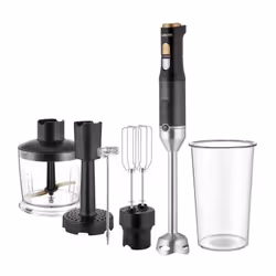 Mixeur plongeant SHB 6442BK avec technologie TITANIUM QuadBlade, puissance de 1200W, pied en acier inoxydable, contrôle de vi ...