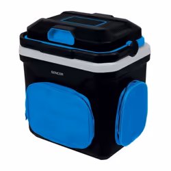 Glaciere SCM 3224BL-EUE4 voiture et maison, capacité 24 litres, refroidissement et réchauffement, classe énergétique E, alime ...