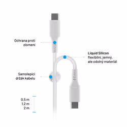 FIXED FIXDLS-CC12-WH câble USB USB 2.0 1,2 m USB C Blanc - Vue supplémentaire 5