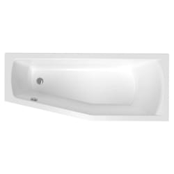 160x70 cm Aneta baignoire bain douche asymétrique en acrylique positionnement droite, sans pieds, blanc (AN1600PPLUS) - Siko
