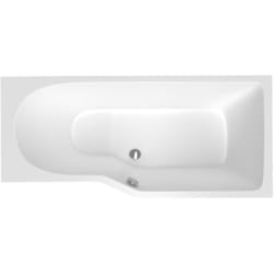160x80 cm Beata Plus baignoire bain douche asymétrique en acrylique positionnement droite, sans pieds, blanc (BE1600PPLUS) - Siko