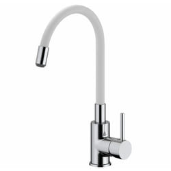 Siko - mitigeur cuisine à mémoire de forme, courbe en silicone blanc ( BSLPRO290b)