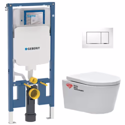 Laissez-vous séduire par la simplicité et la facilité d'installation de ce Pack WC Bâti-support UP720 extra-plat+ Cuvette sus ...