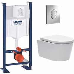 Description générale Le pack WC Rapid SL autoportant comprend un bâti-support Grohe, une cuvette suspendue sans bride de Swis ...