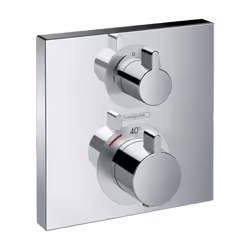 Finition : chromé 2 sorties = 2 fonctions cartouche thermostatique MTC, robinet d‘arrêt/inverseur butée de confort à 40° C li ...