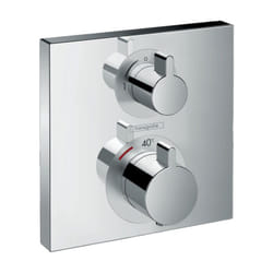 Ecostat Square Set de finition pour mitigeur thermostatique Square encastré avec robinet d'arrêt et inverseur, chromé (15714000) - Hansgrohe