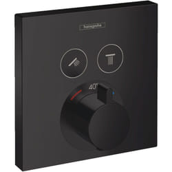 Set de finition ShowerSelect pour mitigeur thermostatique encastré avec 2 fonctions, noir mat (15763670) - Hansgrohe