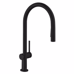 Caractéristiques du Mitigeur de cuisine 210, avec douchette extractible 2 jets, Noir mat (72800000) : ComfortZone 210 Bec ori ...