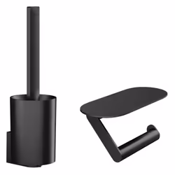 Caractéristiques de l'Ensemble d'accessoires pour les toilettes, Noir mat, Hansgrohe WallStoris (27969670) : Comprenant : Por ...