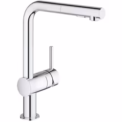 Caractéristiques du Mitigeur monocommande Evier, Chrome, Grohe Minta (30274000) : Bec L Monotrou sur plage Limiteur de débit  ...