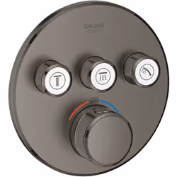 Laissez vous séduire par ce Set de finition thermostatique de l'incontournable marque allemande Grohe . Cette rosace murale e ...