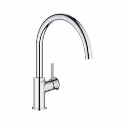 Caracteristiques du mitigeur monocommande évier, GROHE Start Classic, chrome (31553001) : Bec haut Monotrou sur plage GROHE L ...