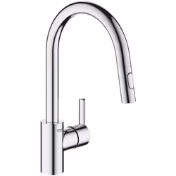 Caracteristiques du mitigeur monocommande évier, GROHE Feel, chrome (31486001) : Bec haut Monotrou sur plage GROHE SilkMove C ...