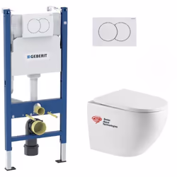 Caractéristiques du Pack WC Bâti-support Geberit Duofix + WC sans bride Swiss Aqua Technologies Fusion + Abattant softclose + ...