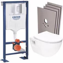 Caractéristiques du Pack Bâti-support SOLIDO + WC sans bride SAT + Abattant SoftClose + Plaque chrome+ Set d'habillage (AUTOP ...