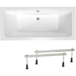 180 x 80 cm Nora Plus baignoire rectangulaire avec pieds, Acrylique, Gauche et Droite, Blanc (NO1800PLUS-SET) - Siko