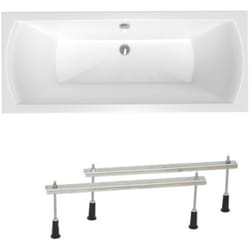 160x70 cm Cube Way Plus baignoire rectangulaire avec pieds, Acrylique, Gauche et Droite, Blanc (CUB1600PLUS-SET) - Siko