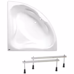 Caractéristiques de la Baignoire d'angle avec pieds Siko Laguna Cornelia, 140x140 cm, Acrylique, Gauche et Droite, Blanc (CO1 ...