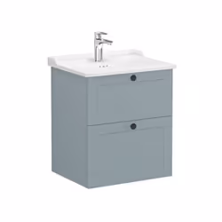 Suspendez votre nouveau meuble de salle de bain avec lavabo Vitra Root vert mat (ROOTC60GINTC) , parfait pour rehausser l'est ...