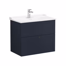 Découvrez le meuble de salle de bain avec lavabo Vitra Root bleu mat (ROOTC80BINTC) , parfait pour rehausser l'esthétique des ...