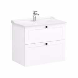 Découvrez le meuble de salle de bain avec lavabo Vitra Root blanc mat (ROOTC80WINTC) , idéal pour sublimer les petites salles ...