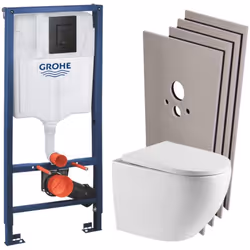 Caractéristiques du Pack WC Bâti-support RapidSL + WC suspendu + Plaque Noir mat + Set de montage (RAPIDSL-FUSIONTQ-KF0-SABO) ...