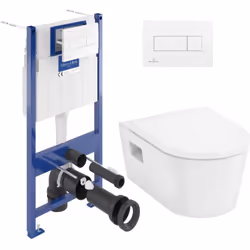 Choisissez la qualité et la simplicité d’installation du Pack WC Bâti-support + WC sans bride Hansgrohe EluPura Original S +  ...