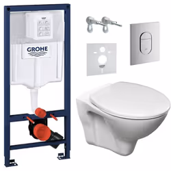 Caractéristiques du pack WC Bâti-support Rapid SL + WC suspendu Cersanit S-line Pro + Abattant + Plaque chrome (ARENASLPRO) : ...