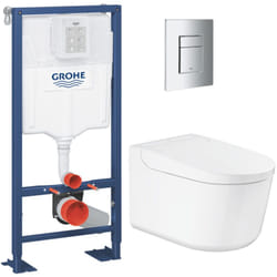 Grohe - Pack wc Bâti-support autoportant Solido + wc lavant suspendu Sensia Alpine + Plaque chrome (SOLIDOSENSIA1)