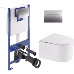 Caractéristiques du pack WC bâti-support sol-mur Villeroy & Boch ViConnect Pro S + WC suspendu sans bride, fixations invisibl ...