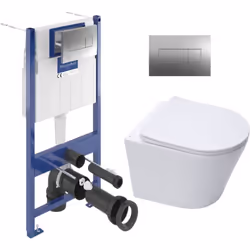 Caractéristiques du pack WC bâti-support sol-mur Villeroy & Boch ViConnect Pro S + WC suspendu sans bride, fixations invisibl ...
