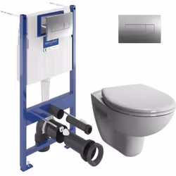 Caractéristiques du pack WC bâti-support sol-mur Villeroy & Boch ViConnect Pro S + WC sans bride Vitra Normus + abattant Soft ...