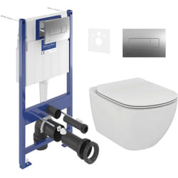 ViConnect Pro s Pack wc bâti + wc sans bride + abattant Softclose + set d'isolation + plaque (VICONTESI2CHSET) - Villeroy&boch